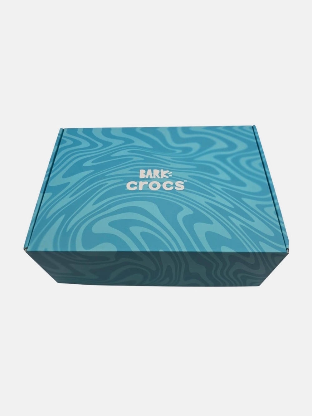 BARK CROCS Blue Teal Swirl Gift Box with Pin! Super Cute!
